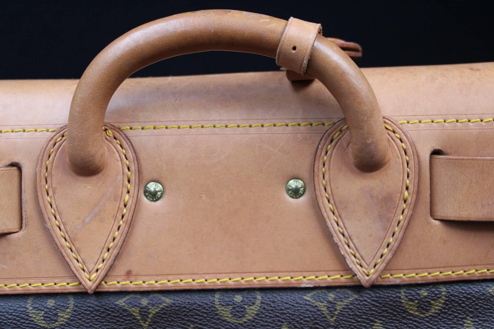 Leather Louis Vuitton Monogram Steamer Bag