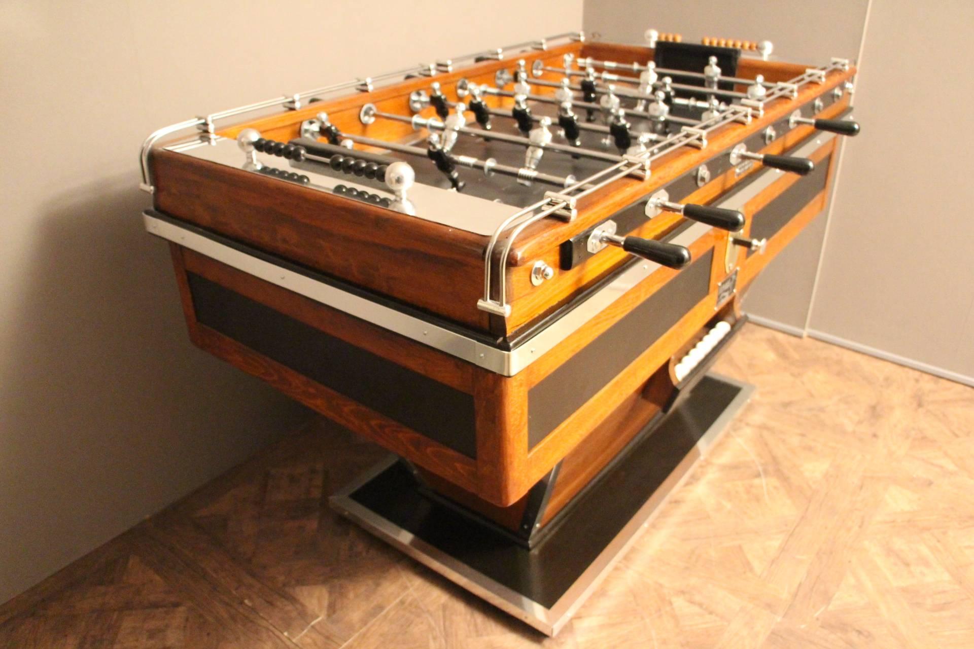 Mid-20th Century Mid-Century French Black and Brown Wood Foosball Table