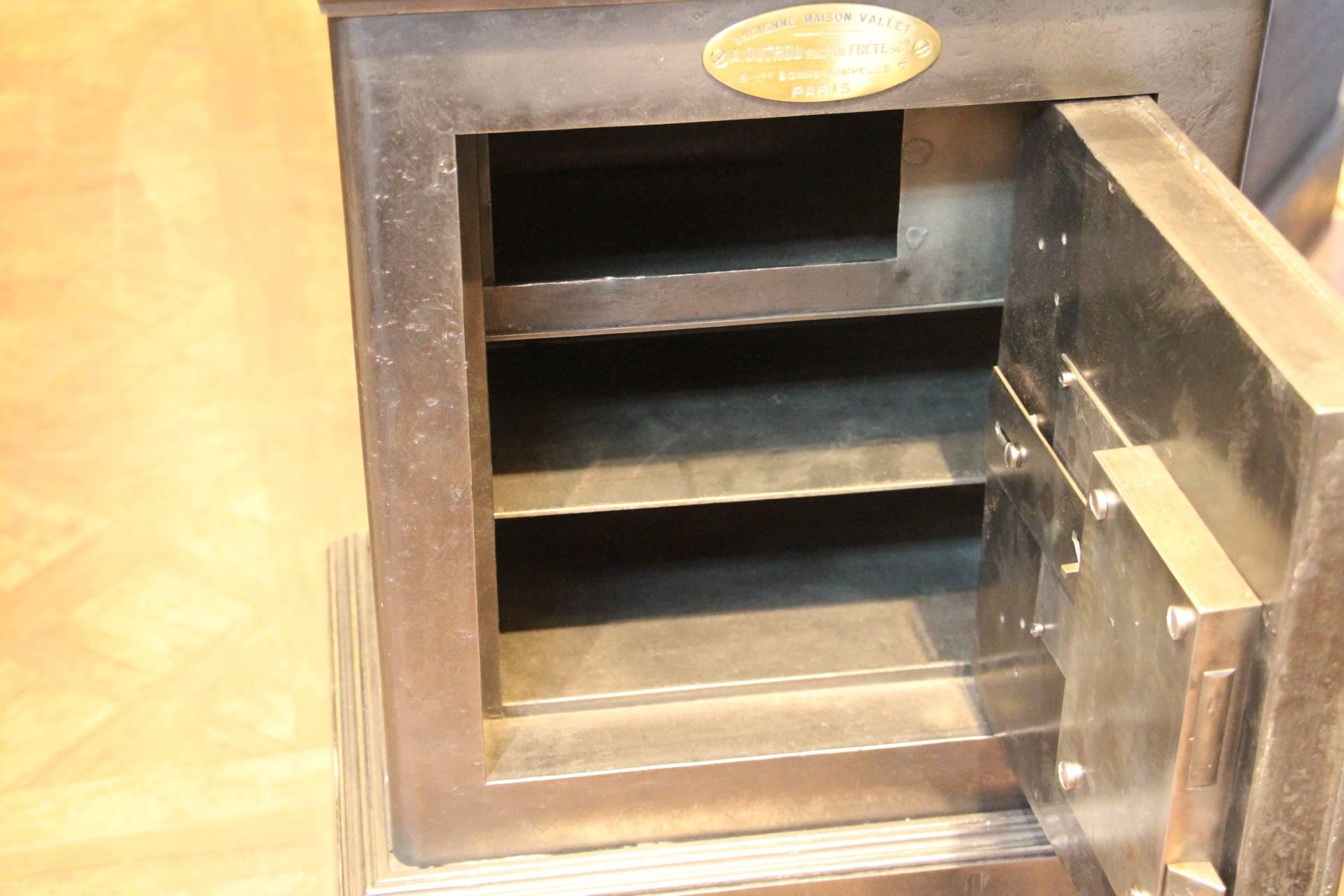 Industrial 19th Century Black Steel and Iron Safe