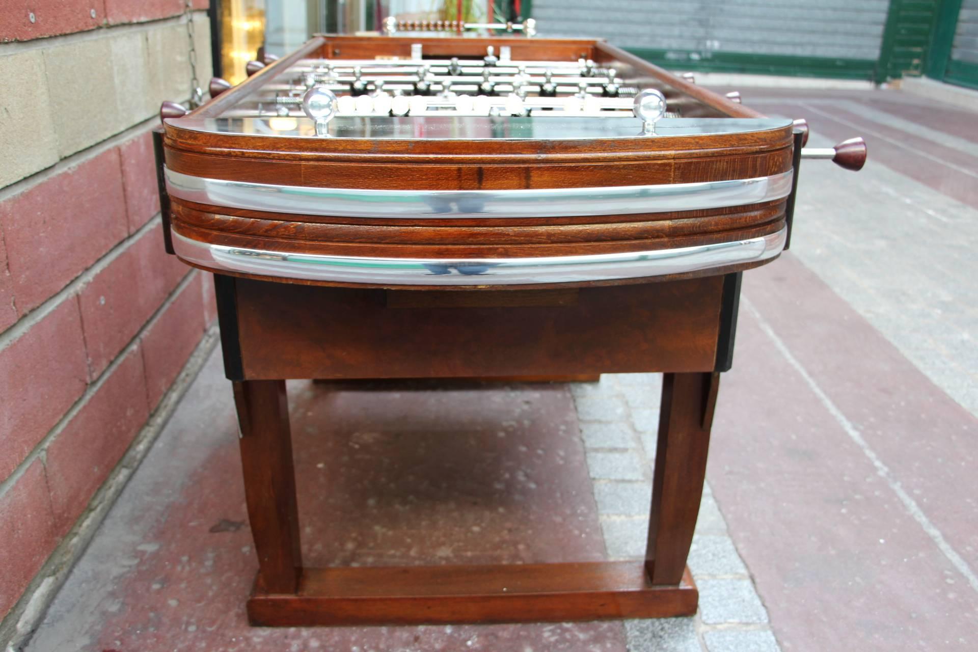 Aluminum 1920s French Foosball Table