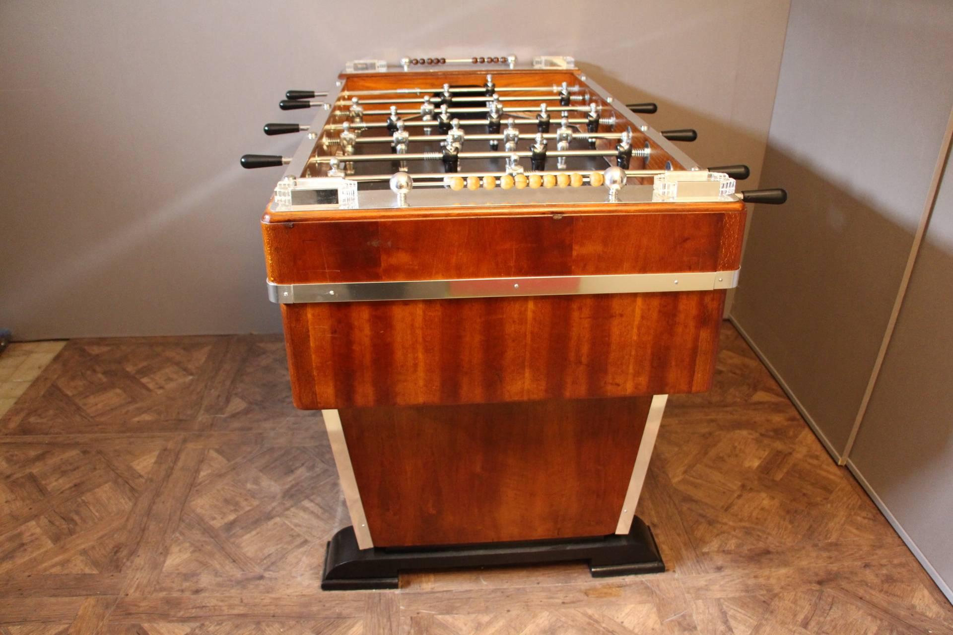 1920s French Foosball Table in Wood and Aluminium In Excellent Condition In Saint-Ouen, FR