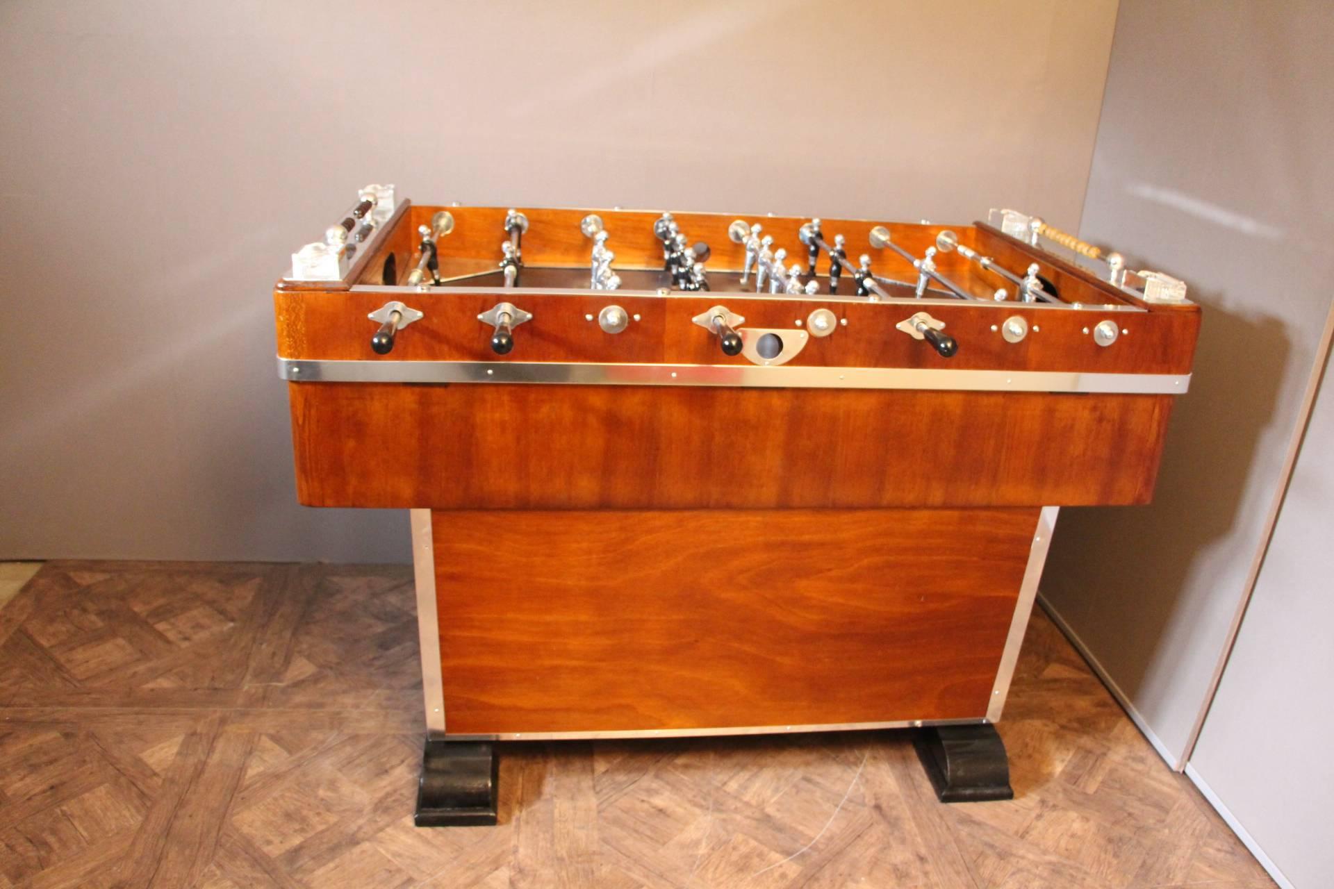 1920s French Foosball Table in Wood and Aluminium 2