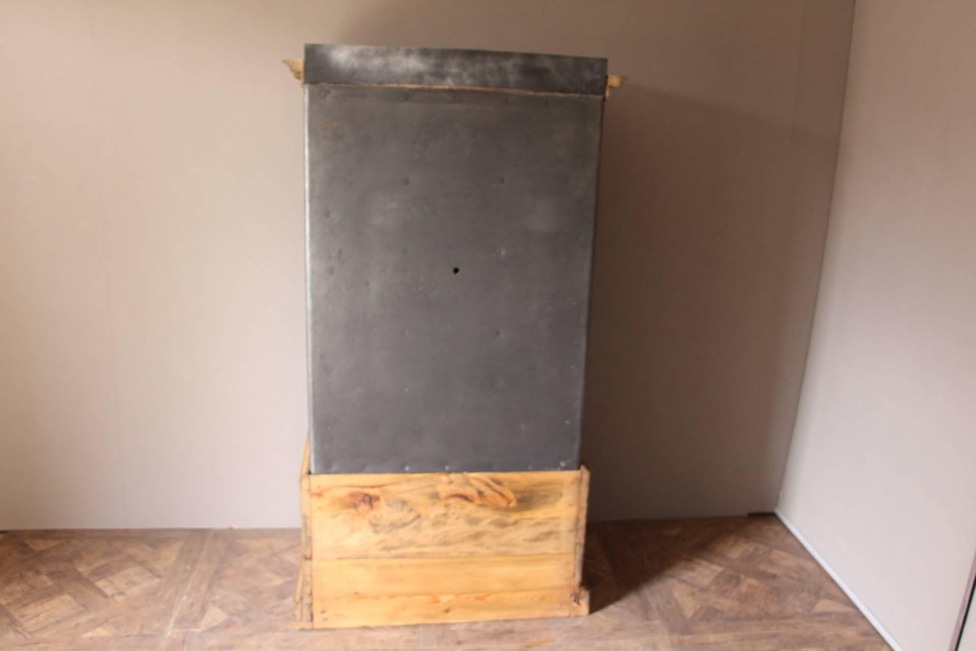 Industrial Large Black Steel, Iron and Wood Safe with Keys and Working Combination