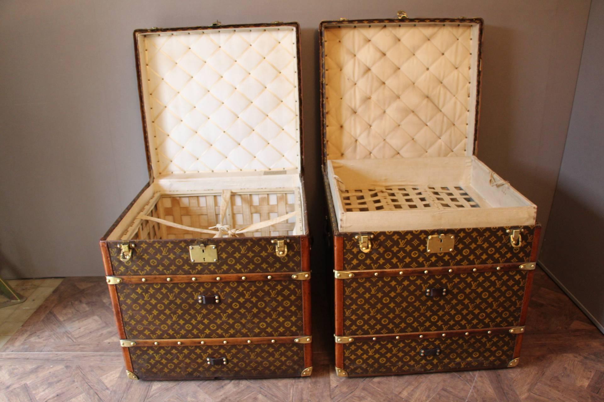 Pair of Louis Vuitton Monogramm Cube Steamer Trunks, Malles Louis Vuitton 2