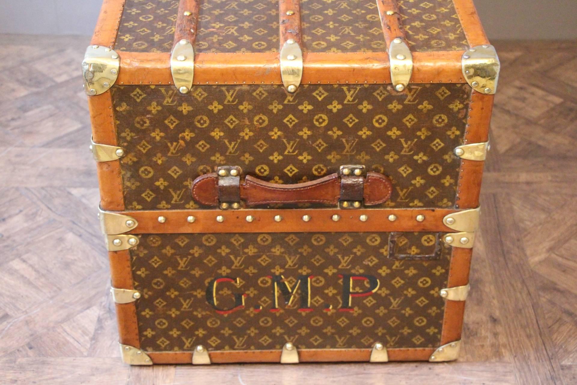 1930s Louis Vuitton Monogram Canvas Wardrobe Steamer Trunk 2