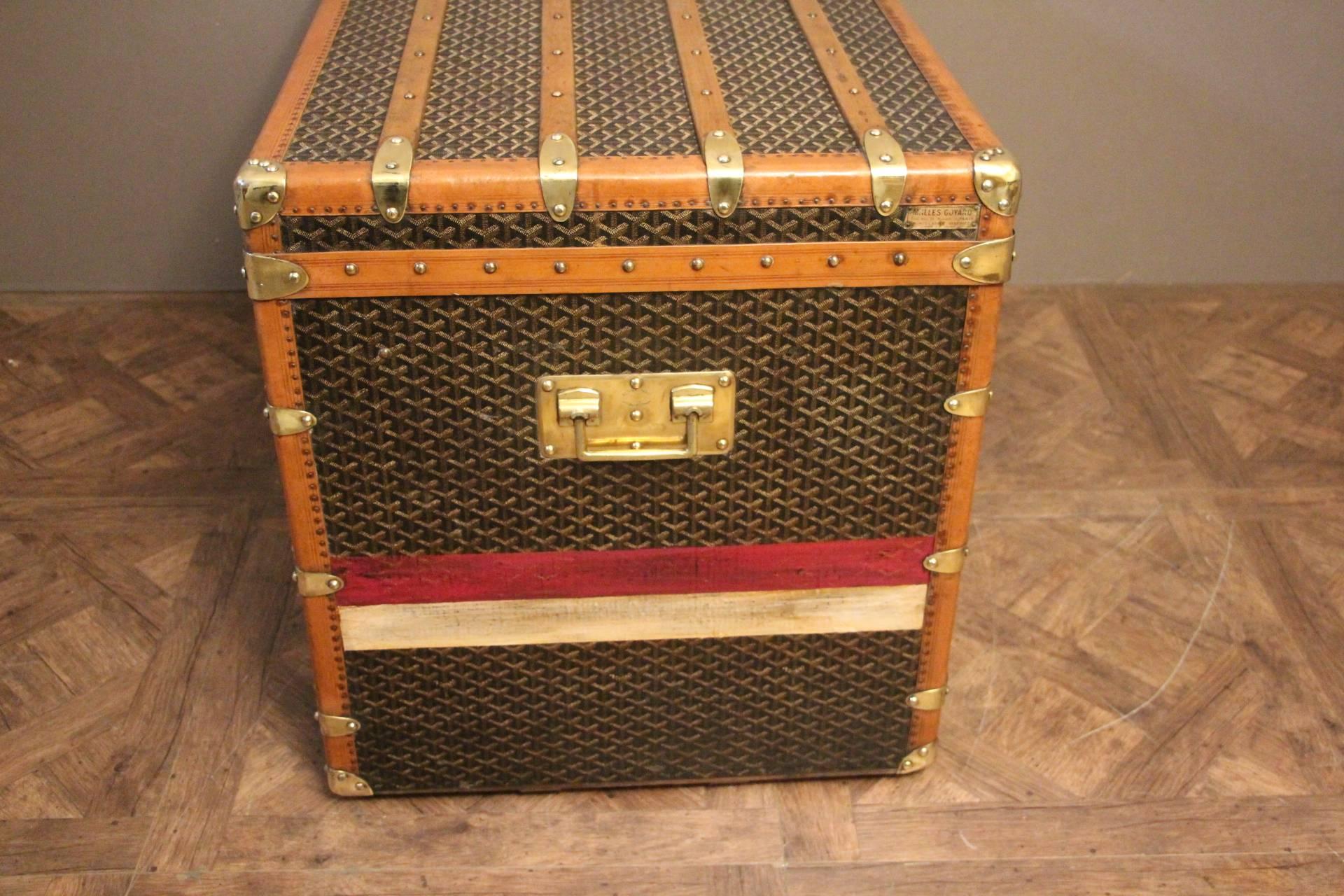 1930s Large Goyard Steamer Trunk In Excellent Condition In Saint-Ouen, FR