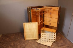 1930s Louis Vuitton Stenciled Monogram Wardrobe Steamer Trunk, Malle Vuitton