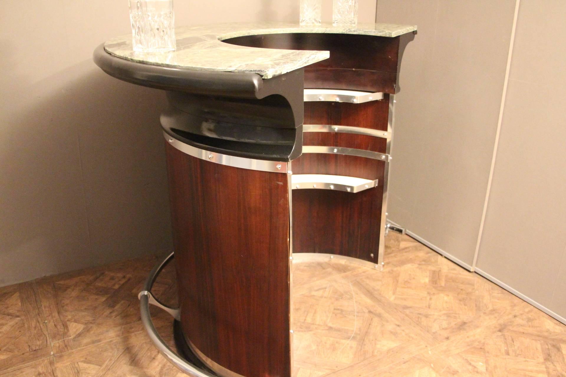 Mid-Century Modern Comptoir de bar sec demi-lune italien du milieu du siècle