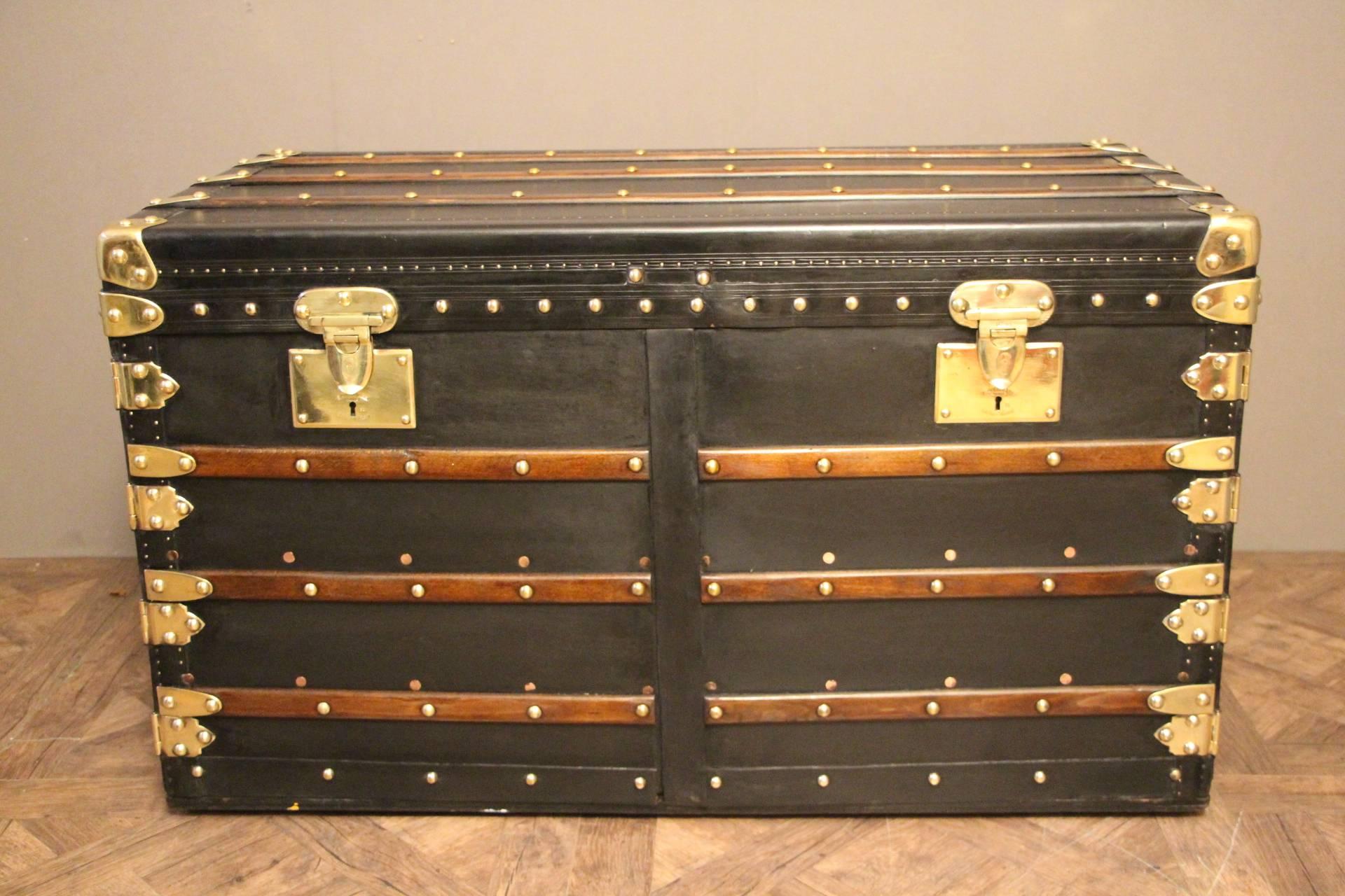 French 1930s Goyard Steamer Trunk, Malle a Chemises, Goyard Shirt Steamer Trunk