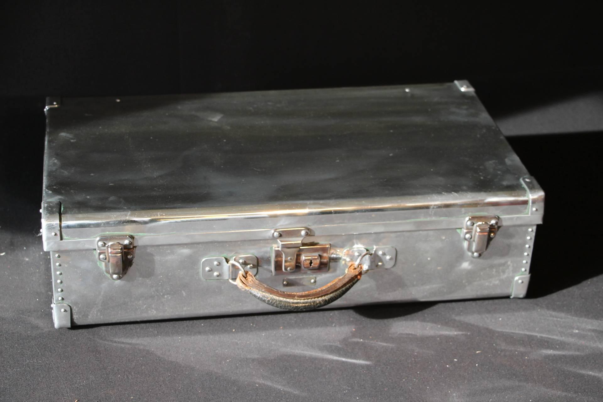 vintage aluminum suitcase