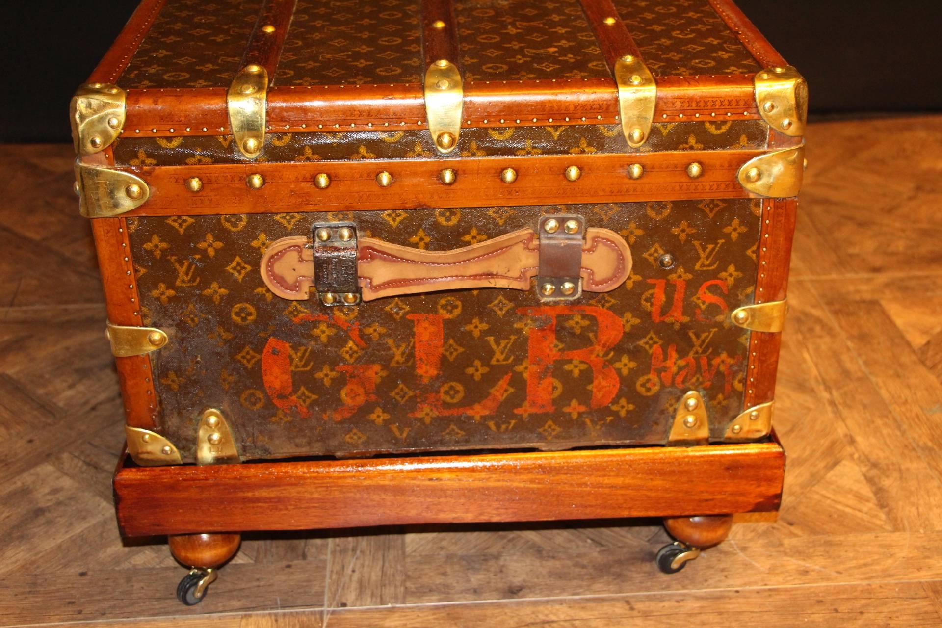 Large 1920s Louis Vuitton Monogram Canvas Steamer Trunk 2