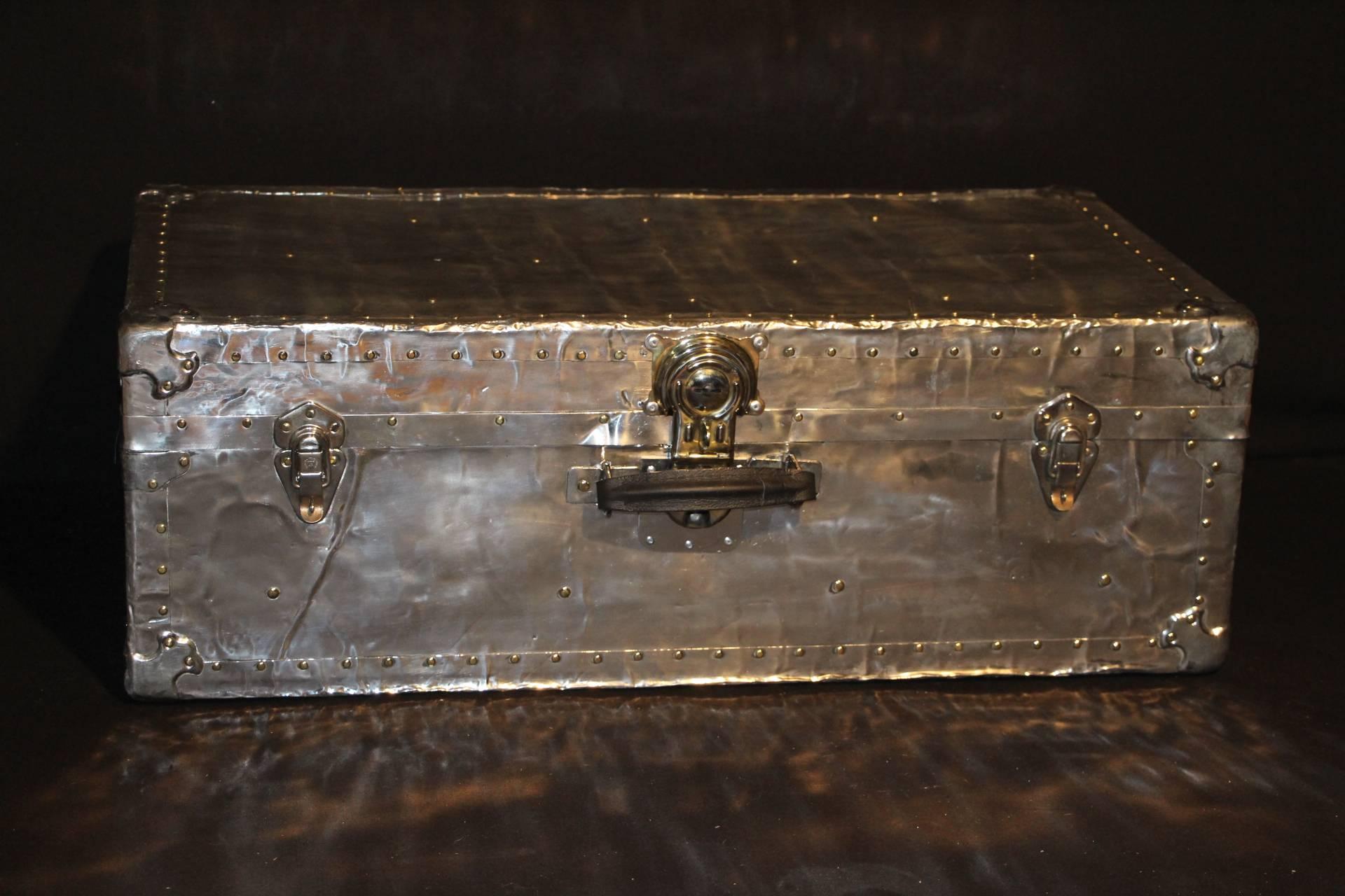 Unknown 1940s Polished Aluminum Steamer Trunk