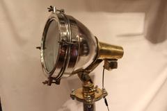 1950's Polished Aluminum And Brass Ship Search, Light Spot Light