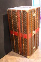 1930s Louis Vuitton Monogramm Canvas and Brass Fittings Wardrobe Steamer Trunk