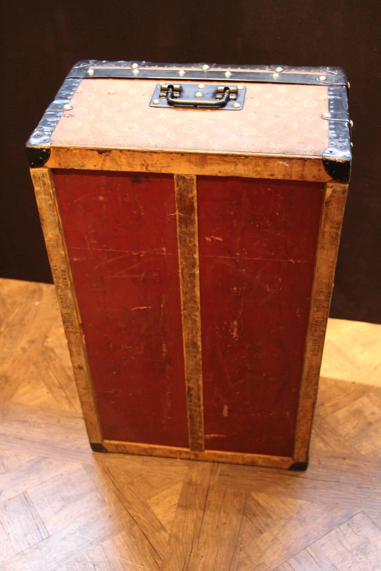 Small 1890s Louis Vuitton Wooven Canvas Toile Tissée Steamer Trunk 3