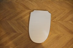 Gio Ponti Style Brass Wall Mirror, Curvy Design, Italy, 1950s Vintage