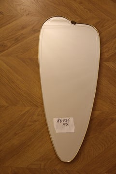 1950s Italian Brass Wall Mirror in the Style of Gio Ponti