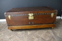 1900's All Leather Louis Vuitton Trunk, Vuitton Steamer Trunk 110 cm