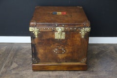 All Leather Louis Vuitton Trunk, Cube Shape, Antique Patina, 1890-1900
