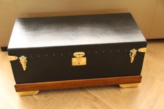 1920 s Black Goyard Motoring Trunk, Goyard Trunk, 85 cm Goyard Steamer Trunk