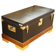 1920 s Black Goyard Motoring Trunk, Goyard Trunk, 80 cm Goyard Steamer Trunk