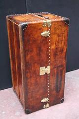 1900s All Leather Louis Vuitton Wardrobe Steamer Trunk, Coffee Table