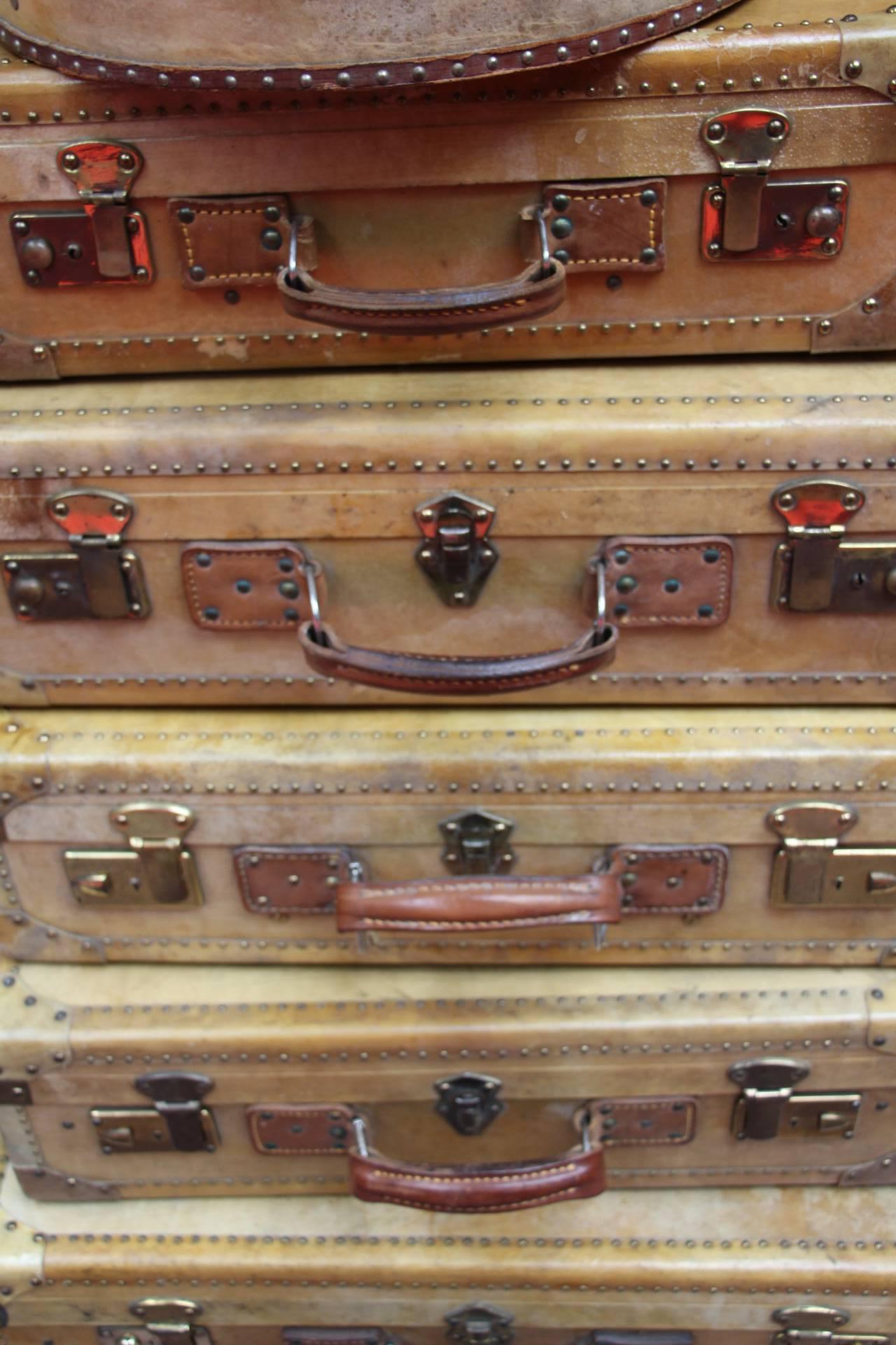round vintage suitcase