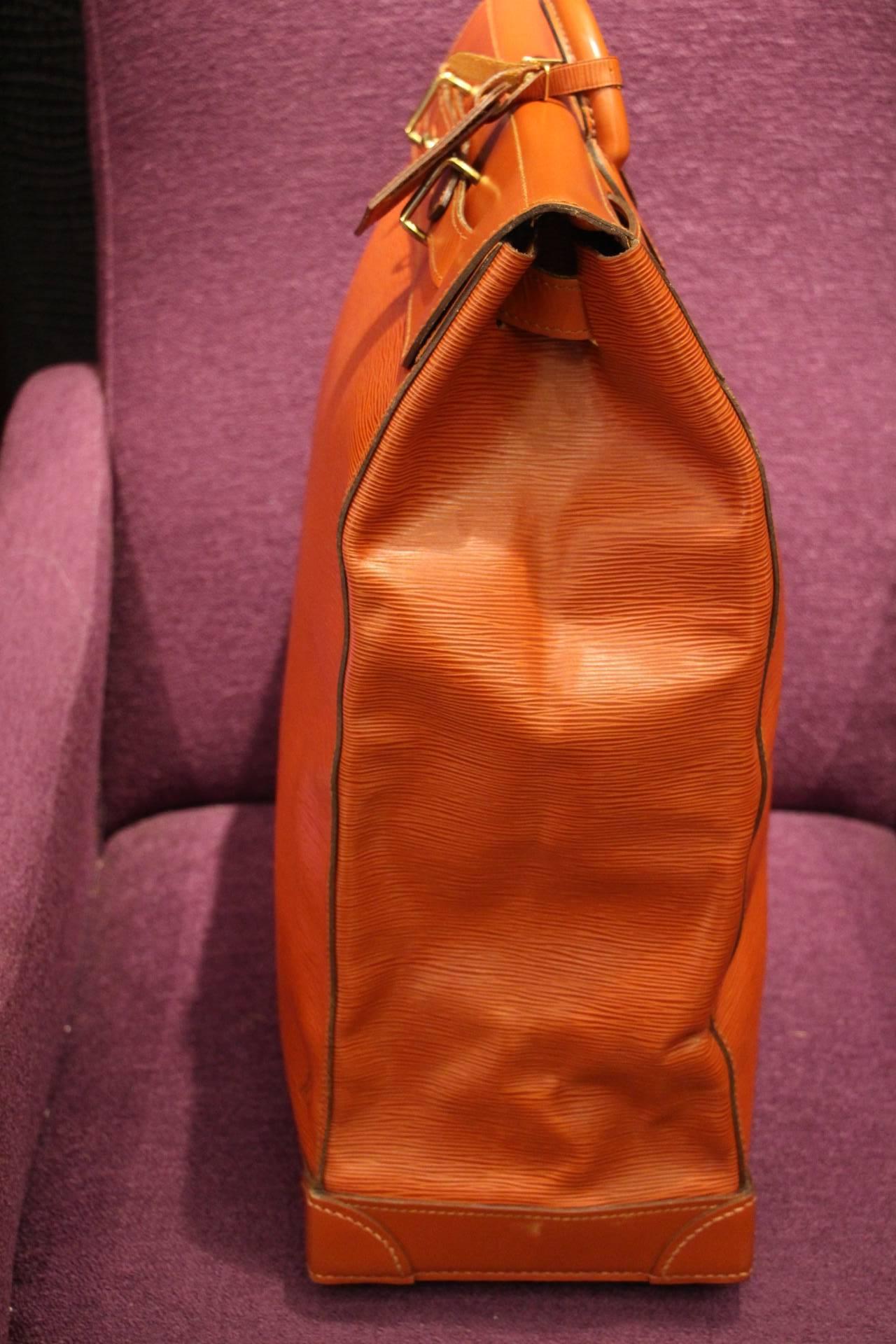 Louis Vuitton Steamer Bag Epi Leather, Golden Brown Color 4