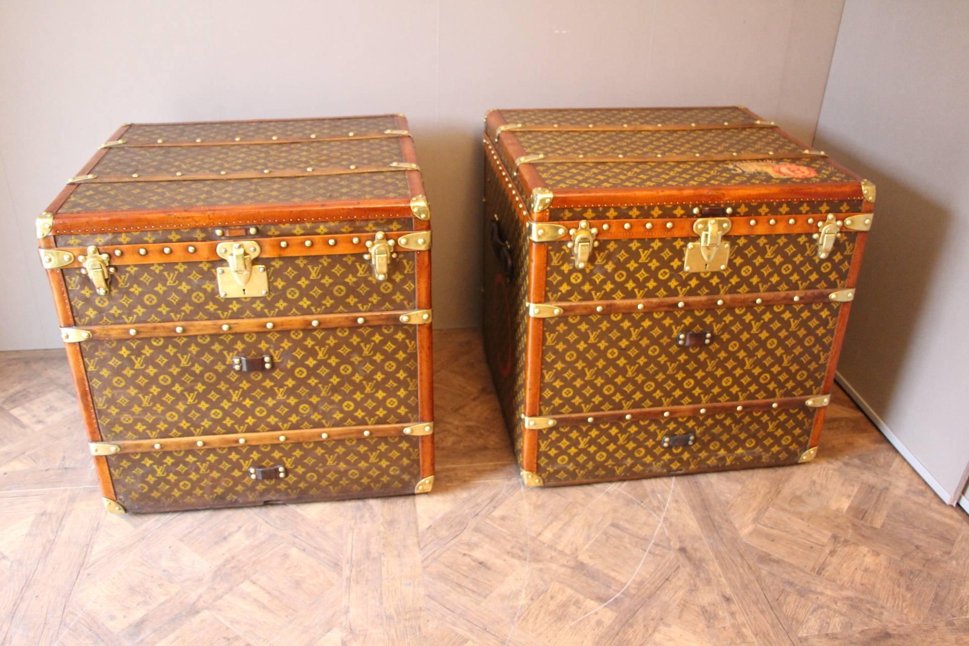 Pair of Louis Vuitton Monogramm Cube Steamer Trunks, Malles Louis Vuitton 4