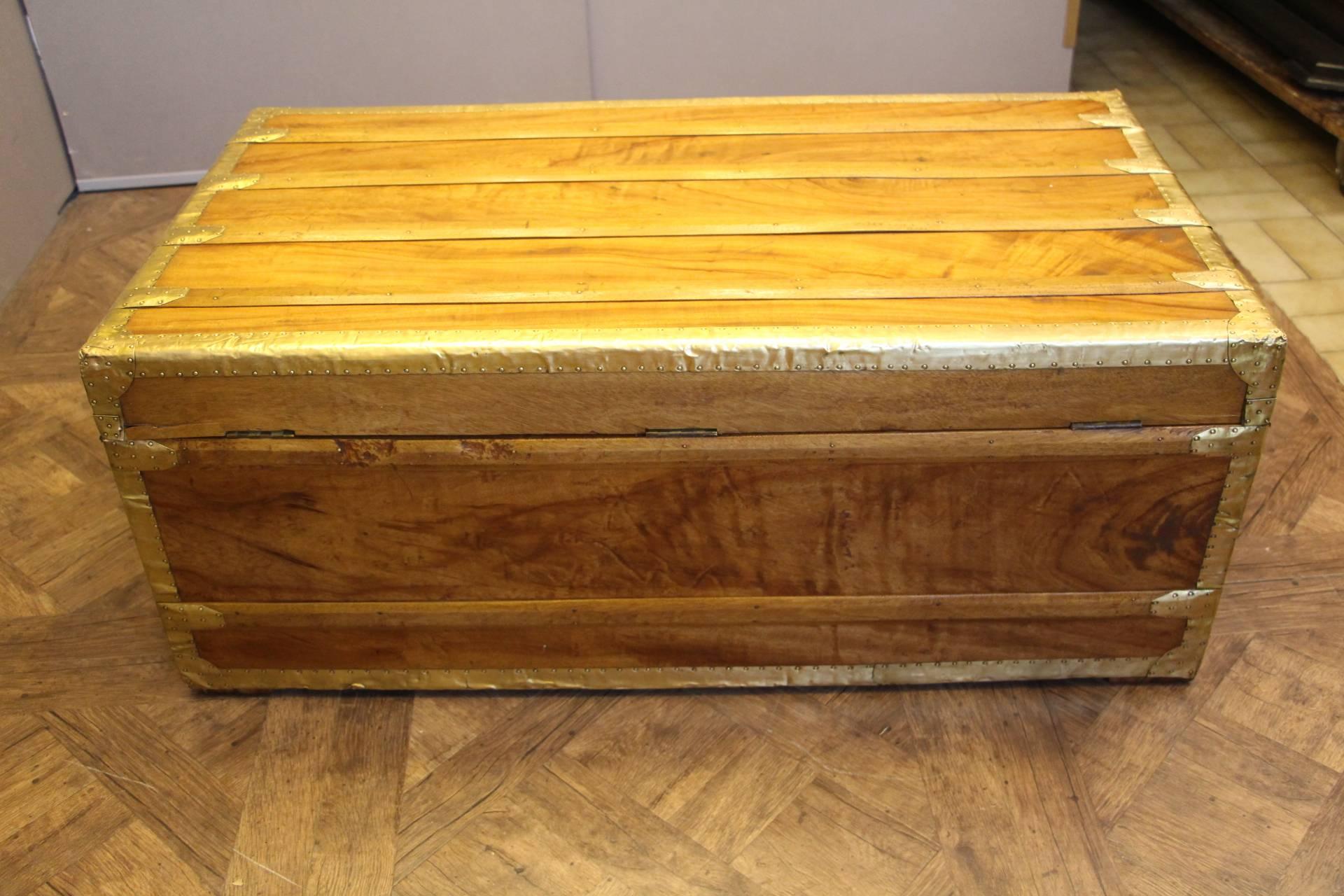 1900s Camphor Wood and Brass Cabin Trunk 2