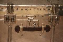 1940s Polished Aluminum Steamer Trunk