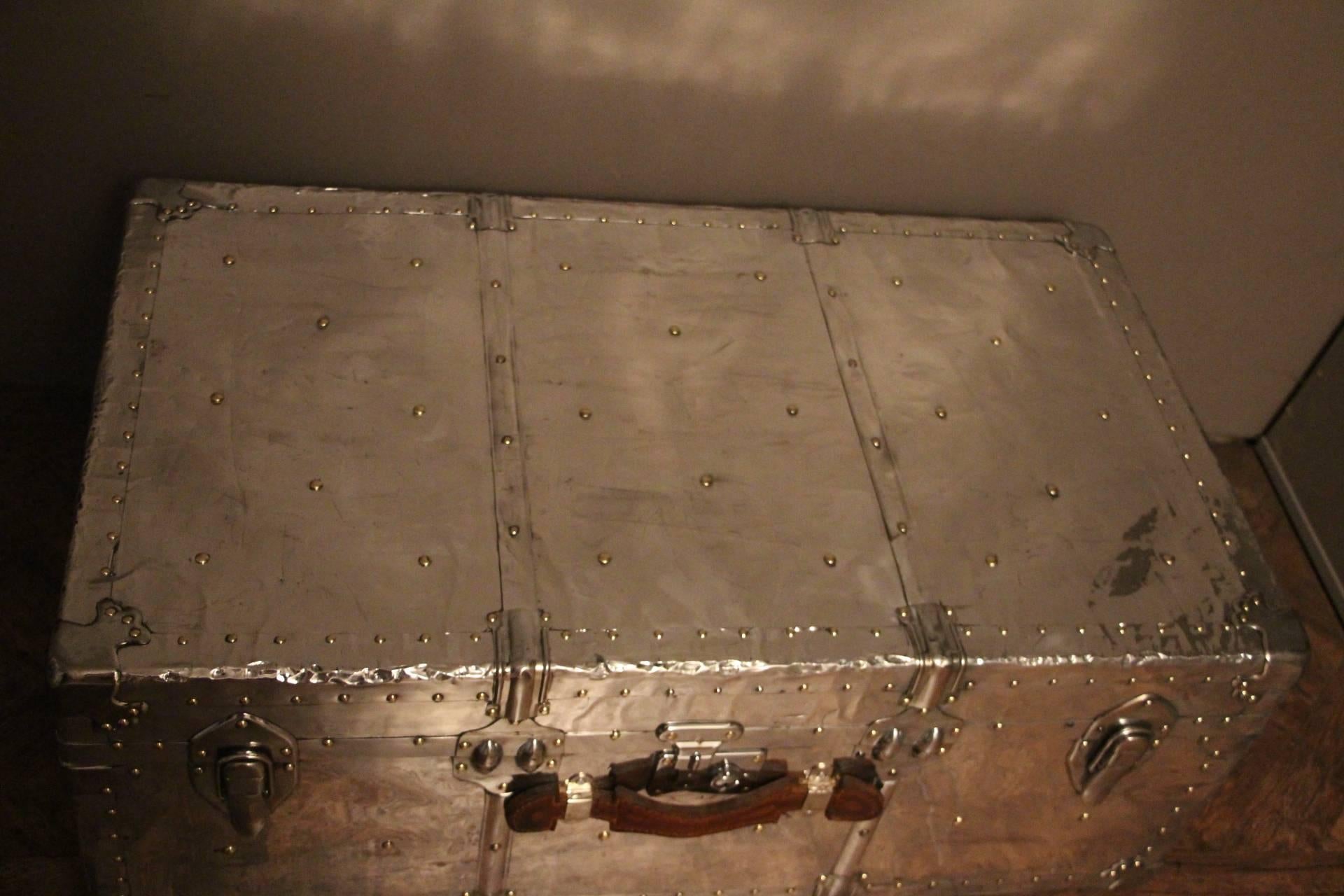 Mid-20th Century 1940s Polished Aluminum Steamer Trunk