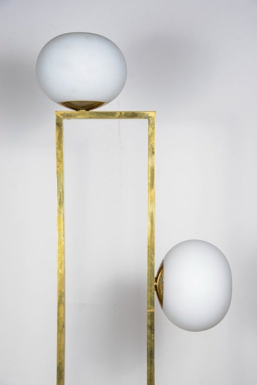 Modern Glustin Luminaires Creation Rectangular Floor Lamps with Globes For Sale