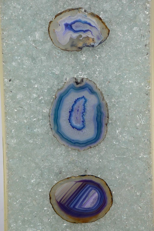 Bronze Fractale Resin and Agates Pair of Lamps