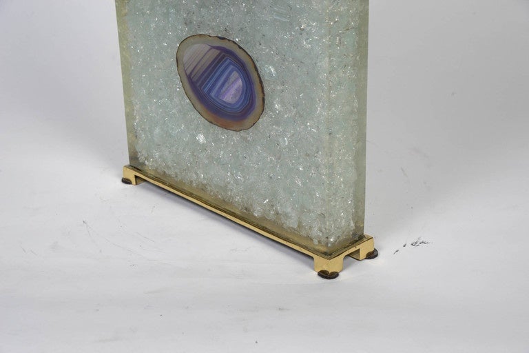 Fractale Resin and Agates Pair of Lamps 2