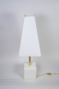 Nice Leather and Brass Angelo Brotto Pair of Lamps by Esperia