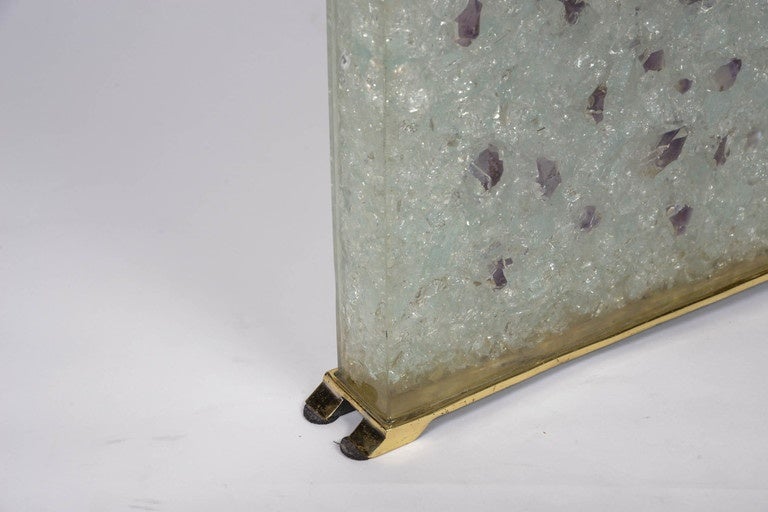 Square Fractale Resin and Amethyst Pair of Lamps In Excellent Condition For Sale In Saint-Ouen, IDF