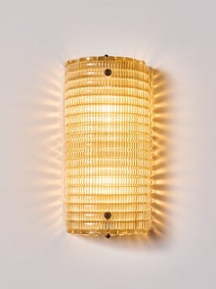 Modern Murano Ribbed Smoked Glass Wall Sconces