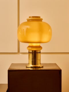 Hans-Agne Jakobsson Oplight Model 20162 Table Lamp in Amber Glass