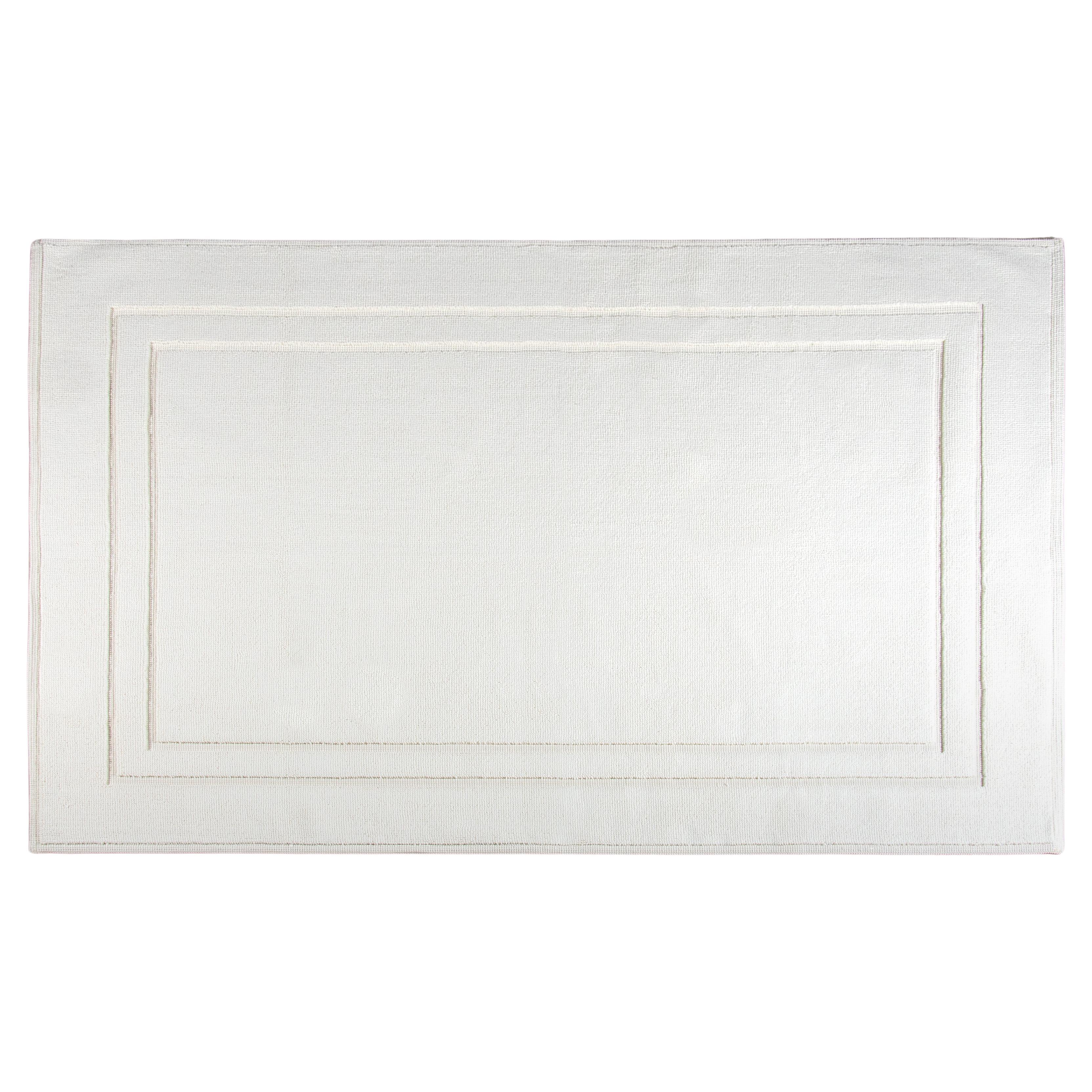 Tappeto passe-partout in cotone con disegno cornice, colore avorio