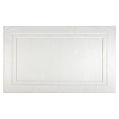 Tappeto passe-partout in cotone con disegno cornice, colore avorio