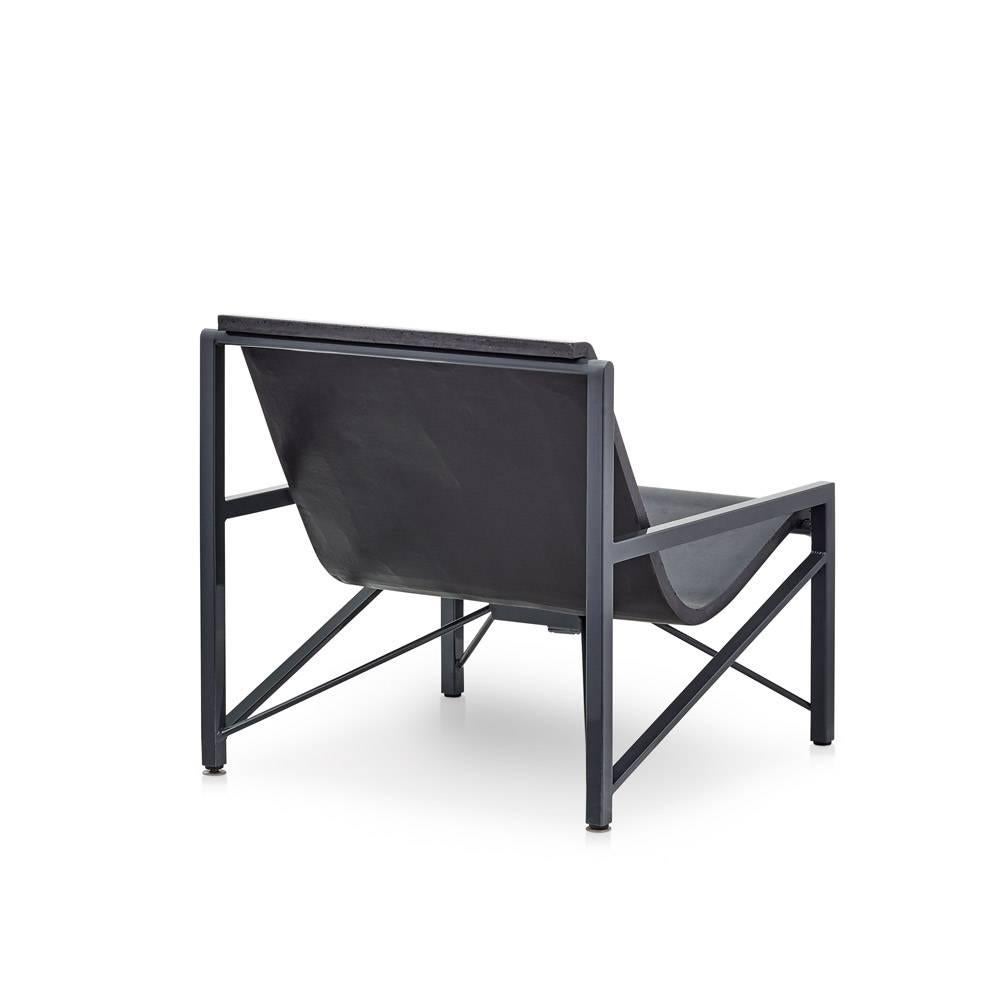 The Evia Chair's slick, visually light silhouette hides an ingenious function within - The chair is a piece of radiantly heated outdoor furniture, the first and only of its kind. With its laid back sense of California cool, the Evia Chair is