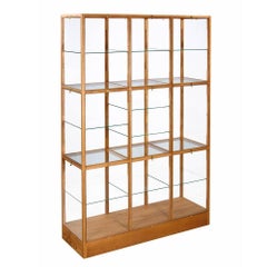 Piet Hein Eek Oak Display Cabinet Glass Bookcase Three Column Wide