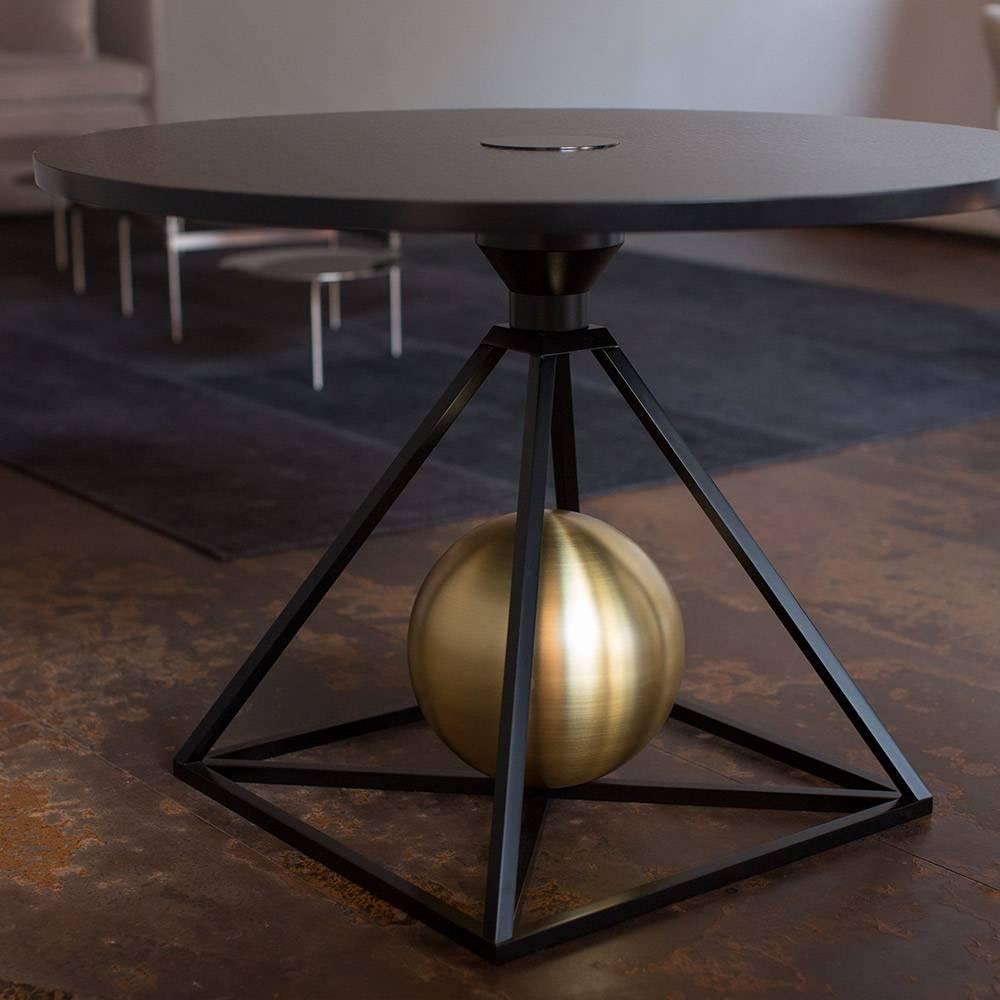 Brass POOL Contrepoids Table, Version II For Sale