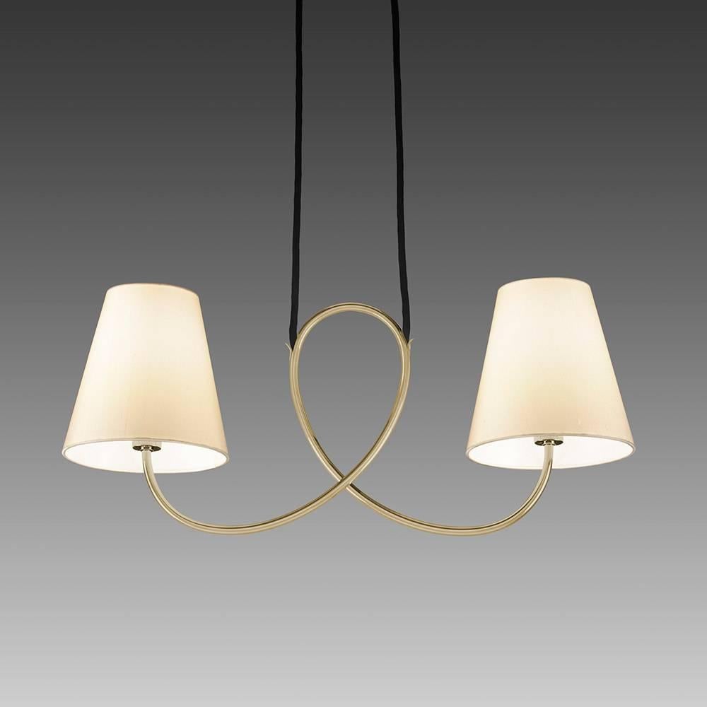 Contemporary Kalmar Werkstätten Posthorn Pendant Polished Nickel Chandelier Light