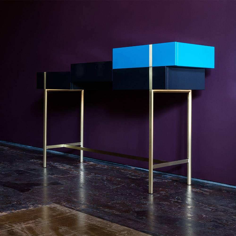 Contemporary Hagit Pincovici Metaphysics Sideboard Black/Blue For Sale