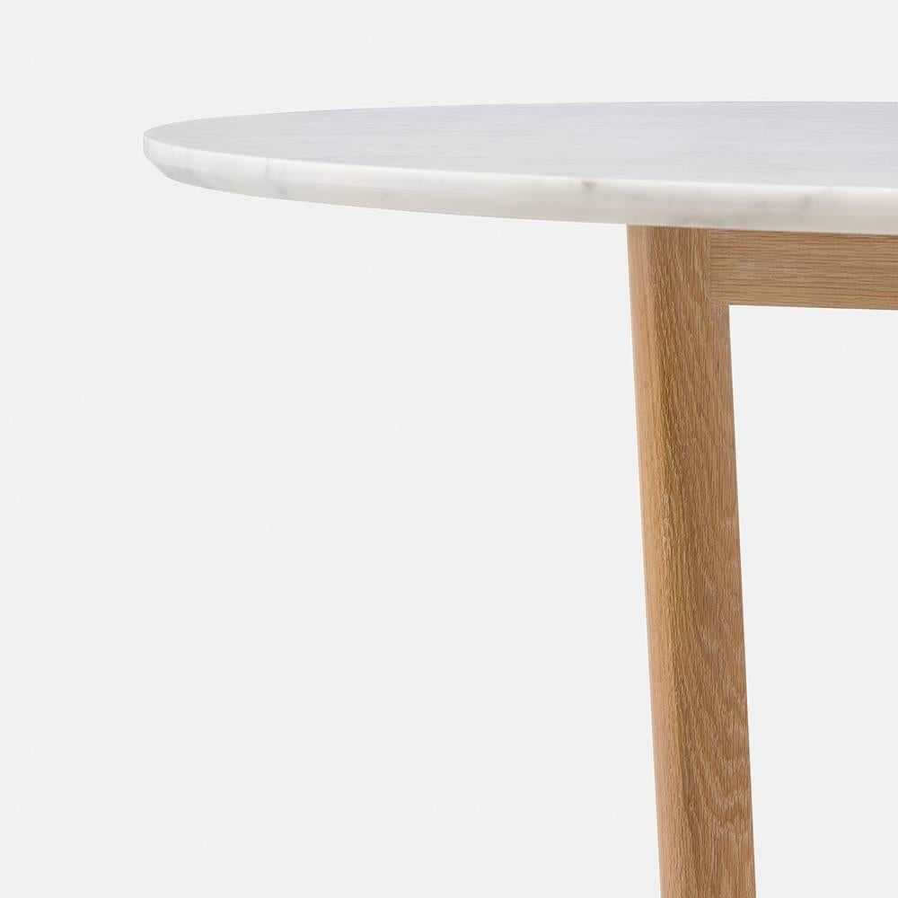 Neri & Hu for De La Espada Round Shaker Dining Table Marble, White Oiled Oak In New Condition For Sale In New York, NY