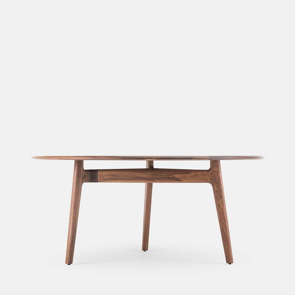 Portuguese Neri & Hu for De La Espada Round Solo Dining Table, Walnut For Sale