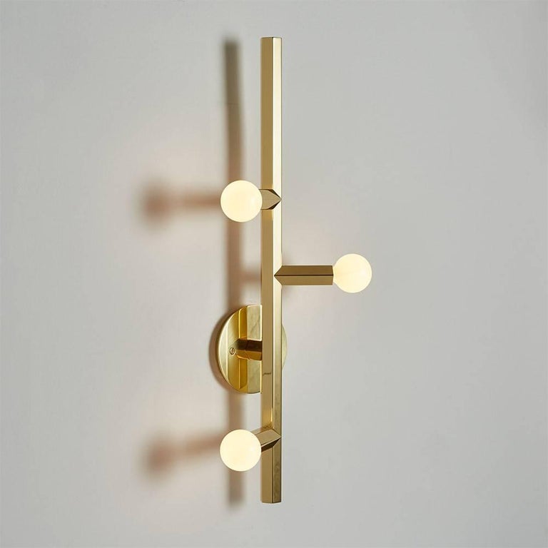 Polished Brass Linden Wall Sconce Light For Sale at 1stdibs