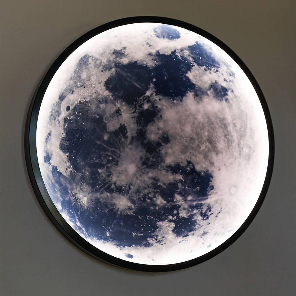Contemporary Bronze Wall Mounted Moon Light For Sale